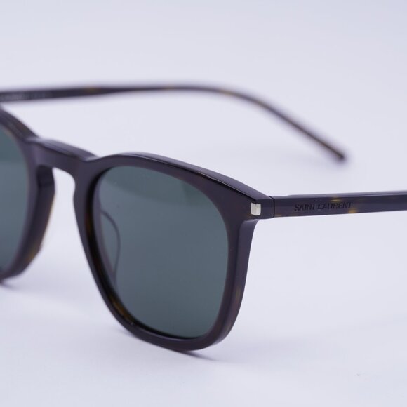 Saint Laurent SL623 002 Sunglasses Dark Havana Round Frame, Grey Lenses - Picture 9 of 11